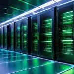Home 20 웹 생태계의 환경적 영향 - **Prompt:** A visually stunning, high-angle shot of a futuristic data center, designed with clean ar...